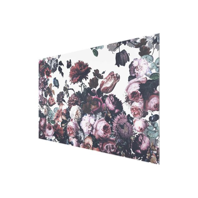Wandbilder Altmeisterlicher Blumenrausch mit Rosen Bouquet