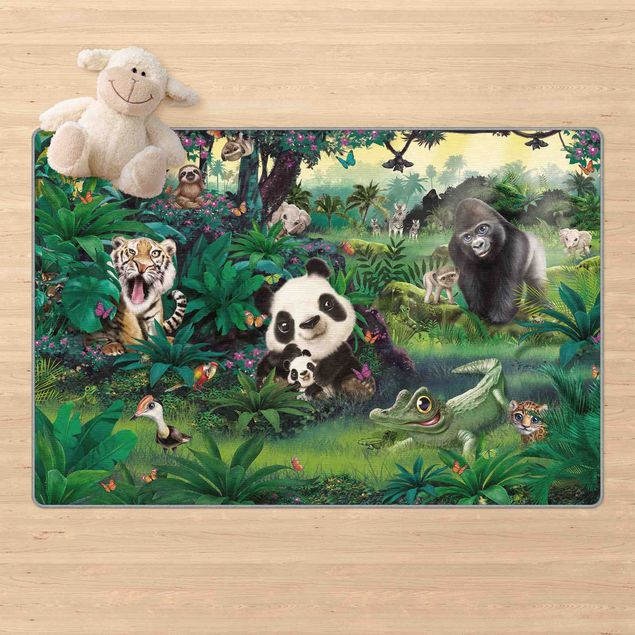 Teppich modern Animal Club International - Dschungel mit Tieren