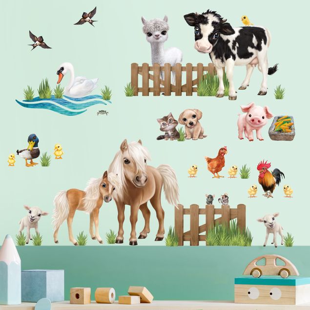 Wandtattoo - Animal Club International - Tiere auf dem Bauernhof Mega Set
