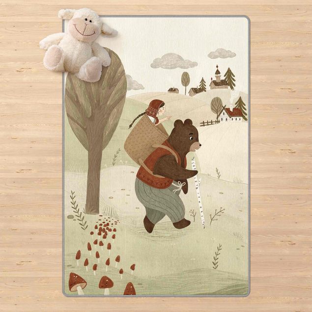 Teppich modern Anna Lunak Illustration -Mascha und der Bär