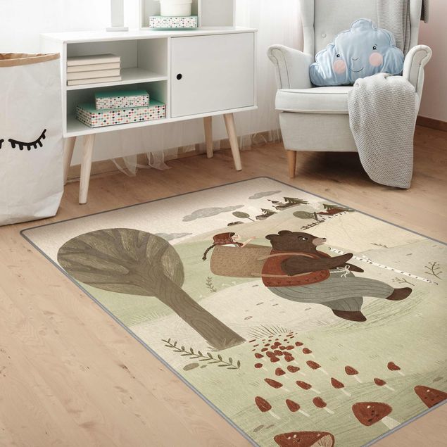 Teppich creme Anna Lunak Illustration -Mascha und der Bär