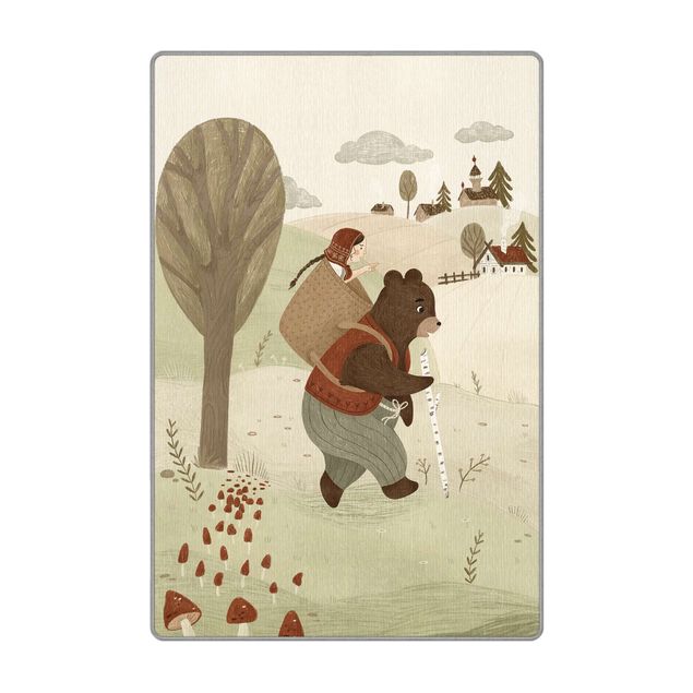 Waschbare Teppiche Anna Lunak Illustration -Mascha und der Bär
