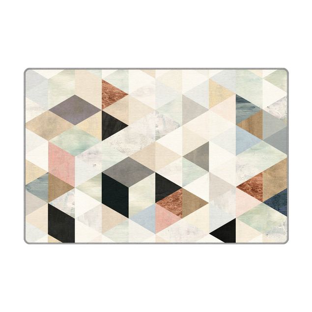 Waschbare Teppiche Aquarell-Mosaik mit Dreiecken I