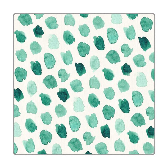 Teppich - Aquarell Kleckse in Mintgrün