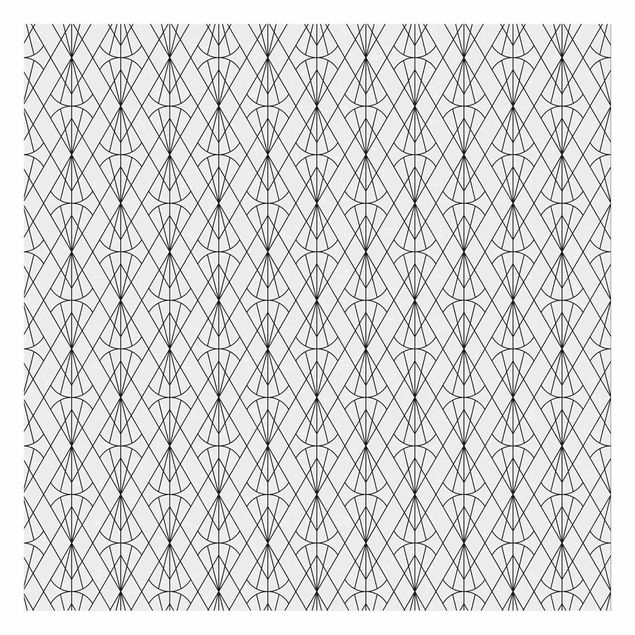 Schwarz-Weiß Tapete Art Deco Diamant Muster in Schwarz XXL