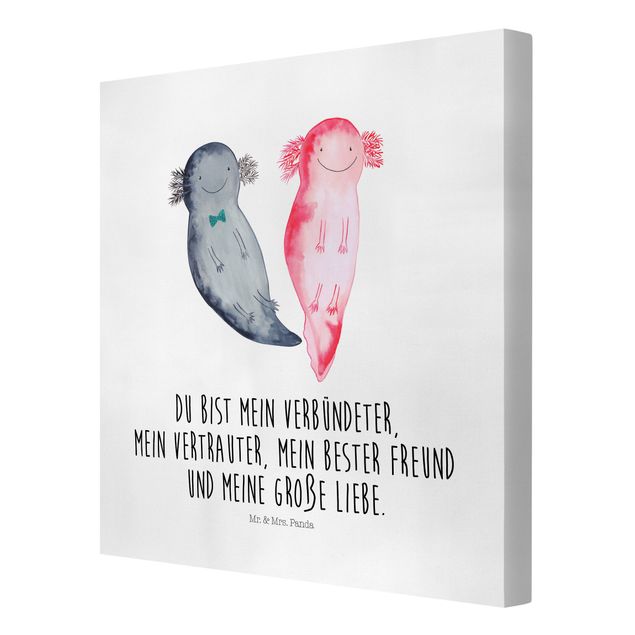 Wandbilder Sprüche Mr. & Mrs. Panda - Axolotl - Große Liebe