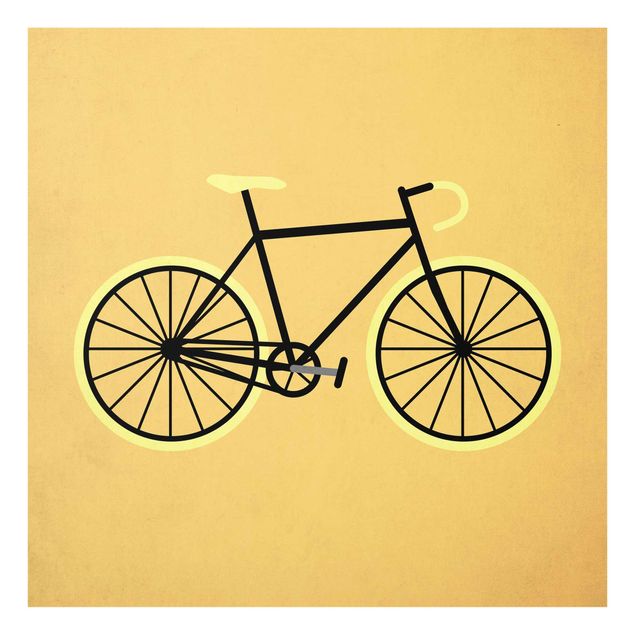 Glasbild - Fahrrad in Gelb - Quadrat 1:1