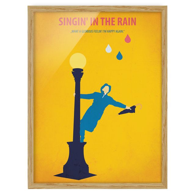 Bild mit Rahmen - Filmposter Singing in the rain - Hochformat 4:3