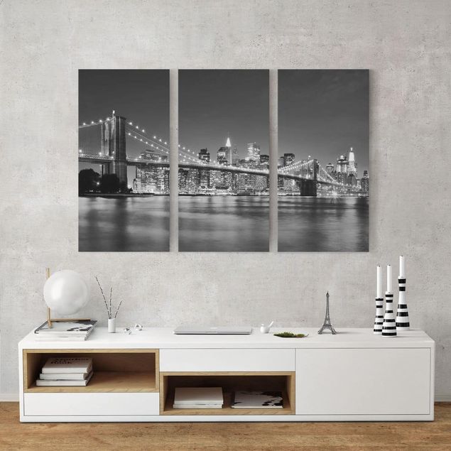 Wandbilder Skyline Nighttime Manhattan Bridge II