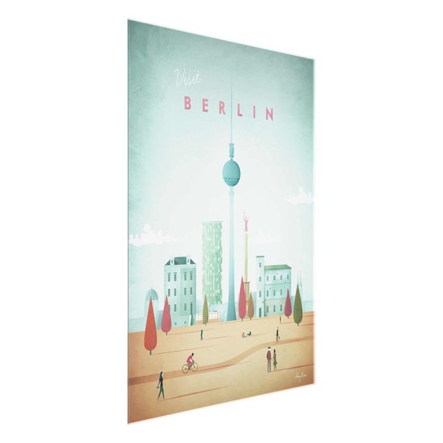 Glasbild - Reiseposter - Berlin - Hochformat 4:3