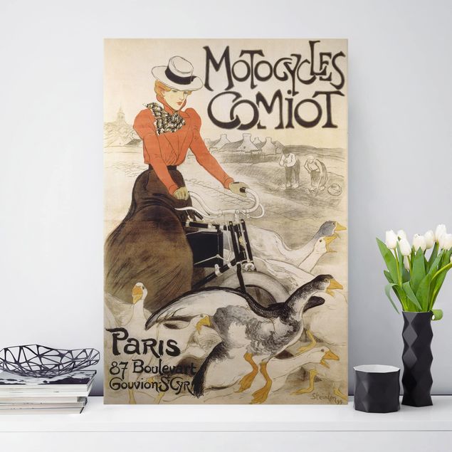 Leinwandbilder XXL Théophile-Alexandre Steinlen - Werbeplakat für Motorcycles Comiot