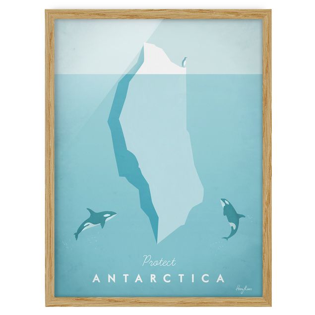 Kunstdruck Bilder mit Rahmen Reiseposter - Antarktis