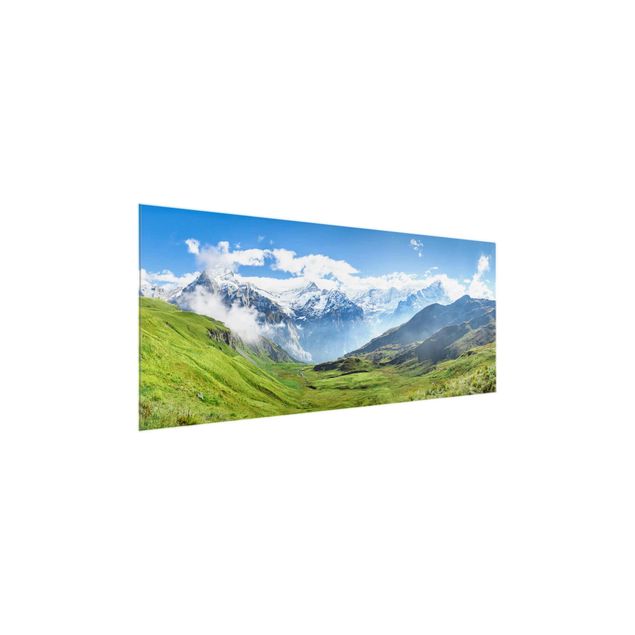 Glasbild - Schweizer Alpenpanorama - Panorama