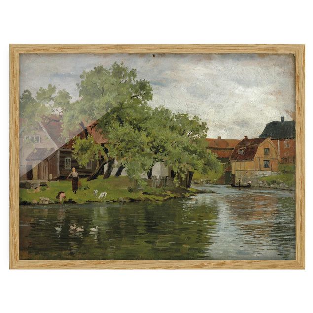 Kunstdruck Bilder mit Rahmen Edvard Munch - Fluss Akerselven