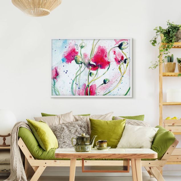 Kunstdruck Bilder mit Rahmen Painted Poppies
