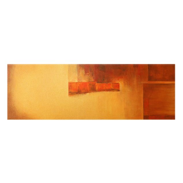 Leinwandbild Gold - Balance Orange Braun - Panorama 3:1