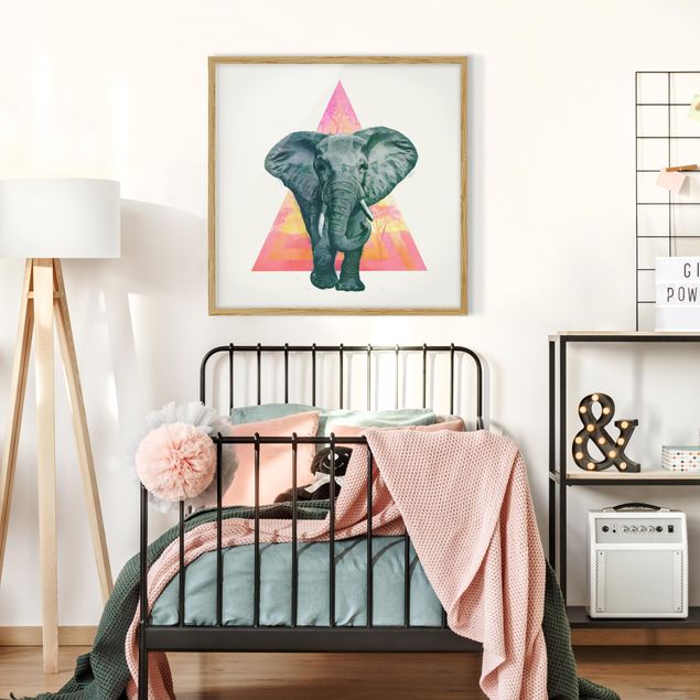 Bilder für die Wand Illustration Elefant vor Dreieck Malerei