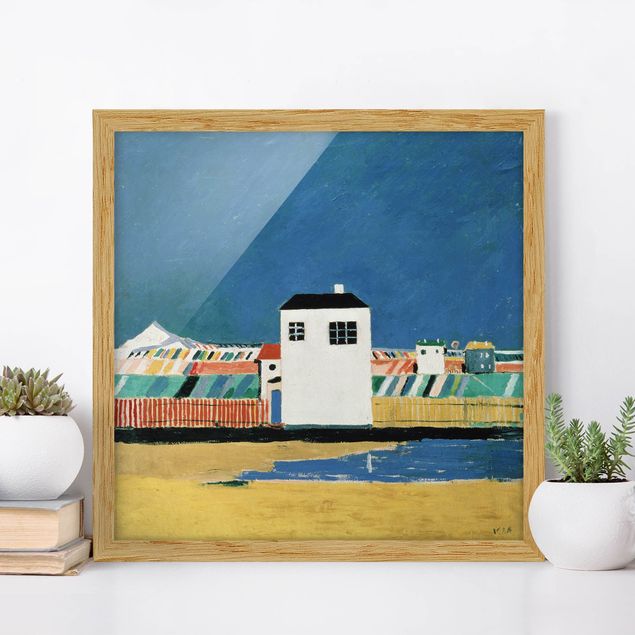 Wandbilder abstrakt Kasimir Malewitsch - Landschaft mit weißem Haus