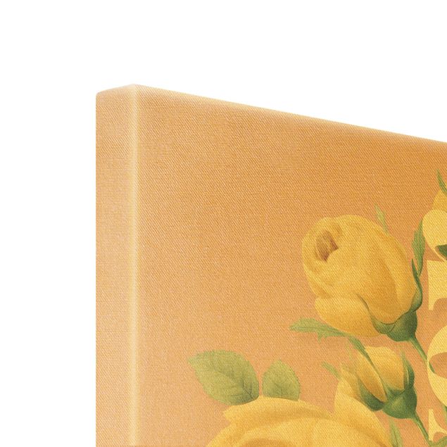 Leinwandbild Gold - Florale Typografie - Flower - Hochformat 2:3