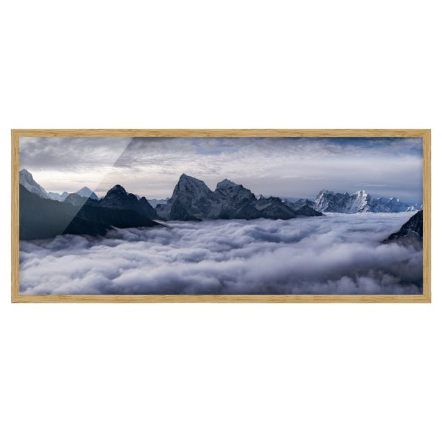 Gerahmte Bilder Wolkenmeer im Himalaya