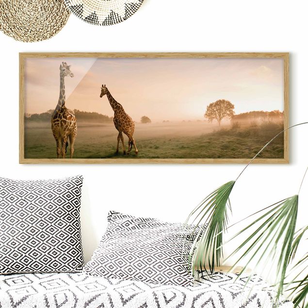 Landschaftsbilder mit Rahmen Surreal Giraffes