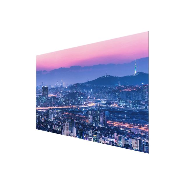 Glasbild - Skyline von Seoul - Querformat 3:2