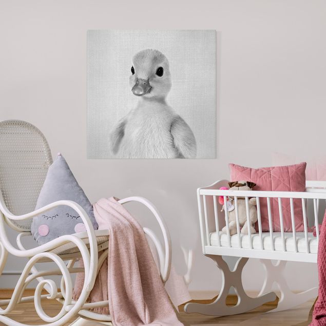 Wandbilder Vögel Baby Ente Emma Schwarz Weiß