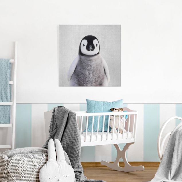 Wandbilder Schwarz-Weiß Baby Pinguin Pepe