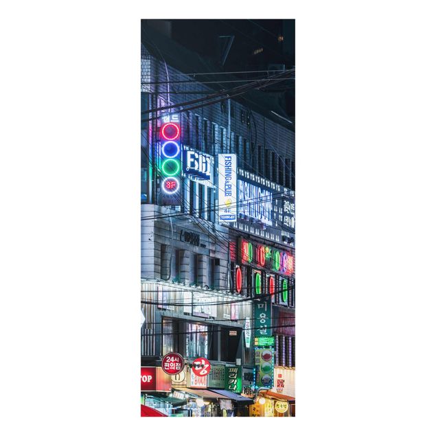 Glasbild - Nachtleben von Seoul - Panel