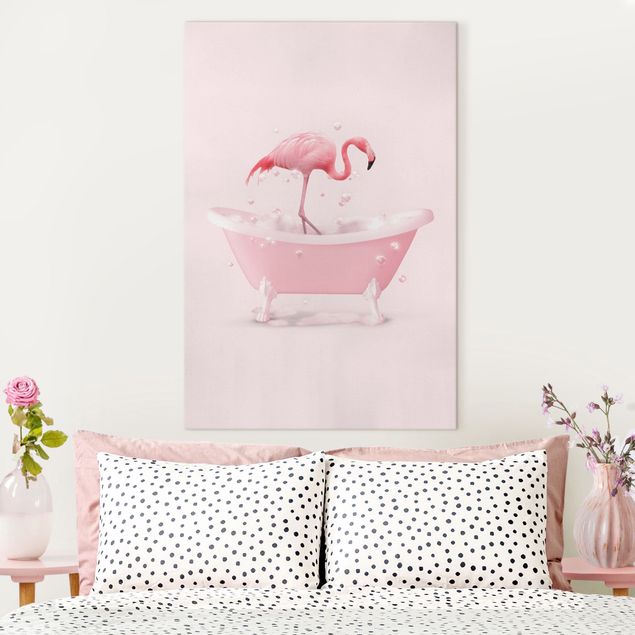 Leinwand Bilder XXL Badewannen Flamingo
