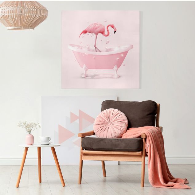 Leinwandbilder Vögel Badewannen Flamingo