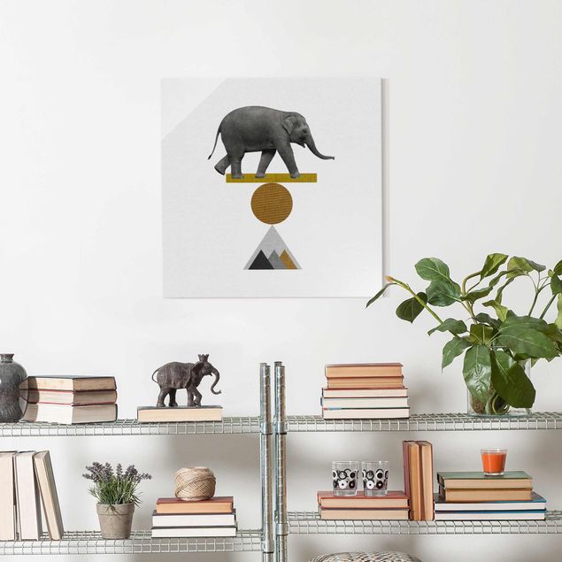 Wandbilder Balancekunst Elefant