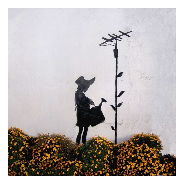 Bilder für die Wand Mädchen mit Gießkanne - Brandalised ft. Graffiti by Banksy