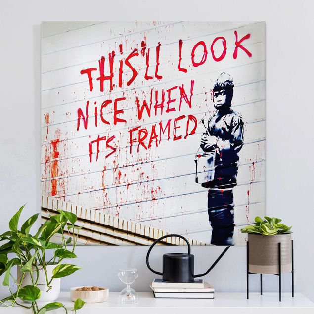 Wandbilder XXL Nice When Its Framed - Brandalised ft. Graffiti by Banksy