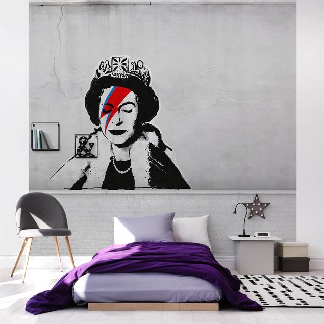 Fototapete modern Queen Lizzie Stardust - Brandalised ft. Graffiti by Banksy