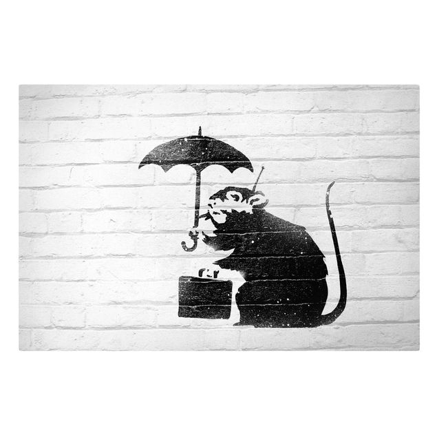 Banksy Art Ratte mit Regenschirm - Brandalised ft. Graffiti by Banksy