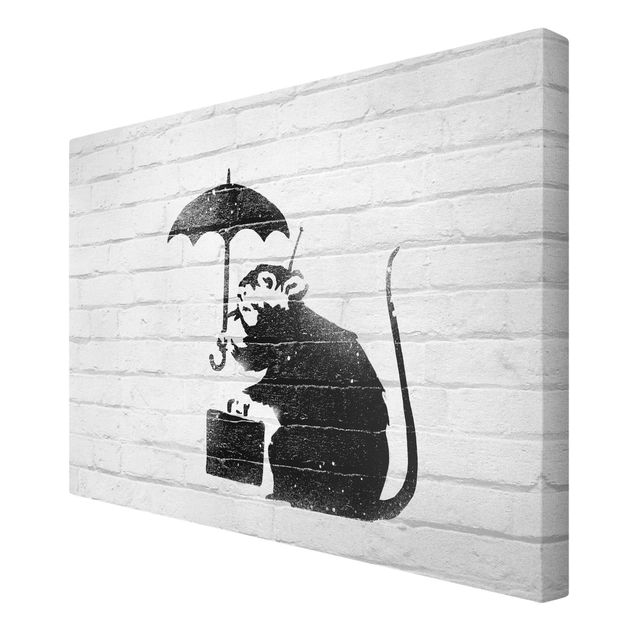 Schöne Wandbilder Ratte mit Regenschirm - Brandalised ft. Graffiti by Banksy