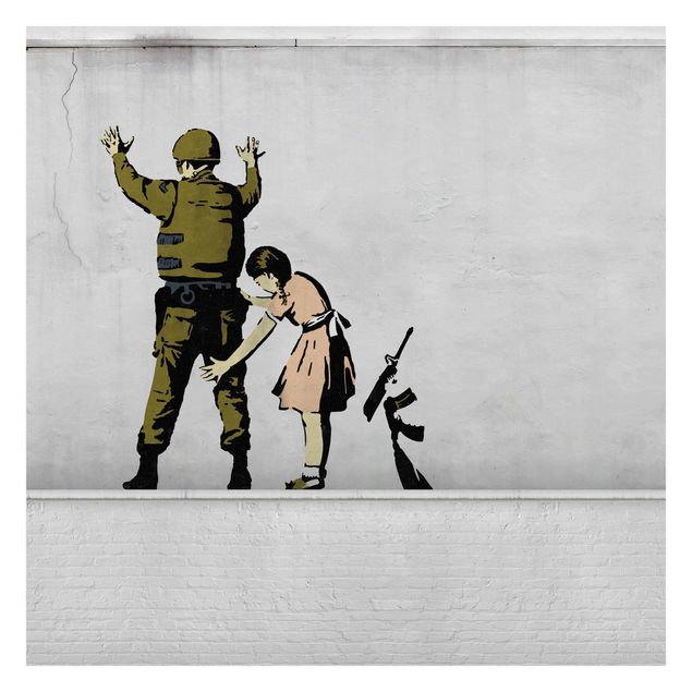 Schöne Fototapete Soldat und Mädchen - Brandalised ft. Graffiti by Banksy