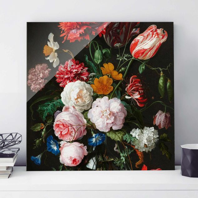 Kunstdrucke Jan Davidsz de Heem - Stillleben mit Blumen in einer Glasvase