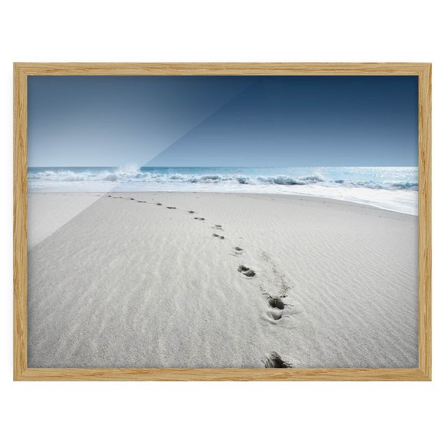 Bild mit Rahmen - Spuren im Sand - Querformat 3:4
