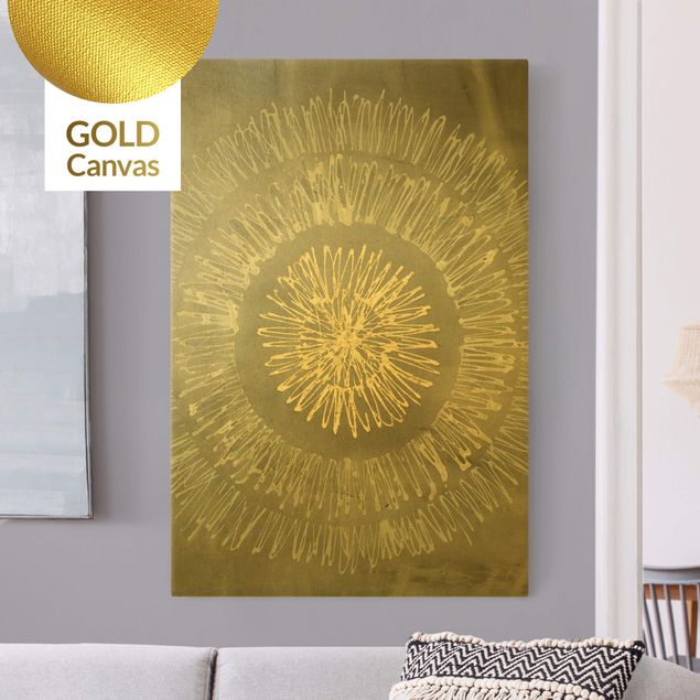 Leinwandbild Gold - Polarstern Grau Gold I - Hochformat 2:3