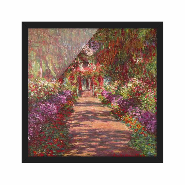 Gerahmte Bilder Natur Claude Monet - Weg in Monets Garten in Giverny