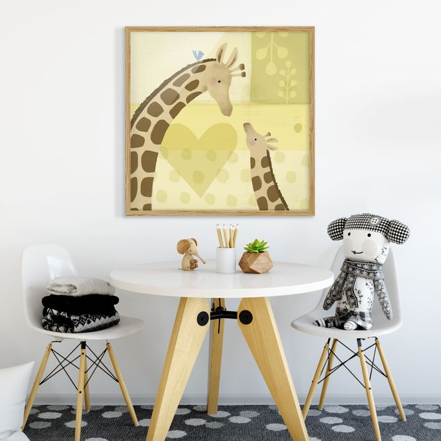 Gerahmte Bilder Mama und ich - Giraffen