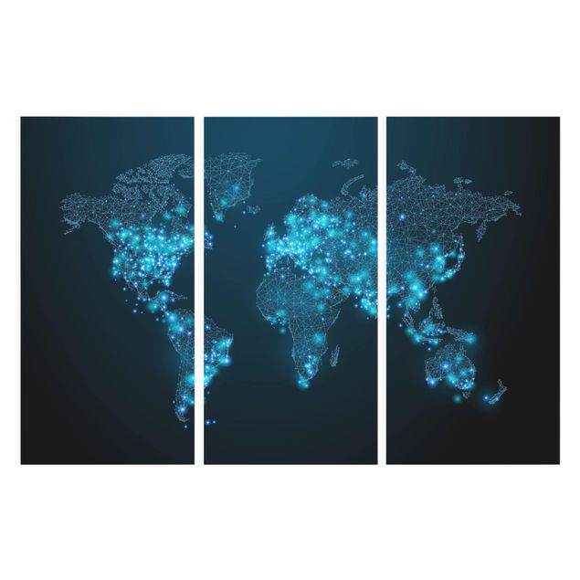 Leinwandbilder Connected World Weltkarte