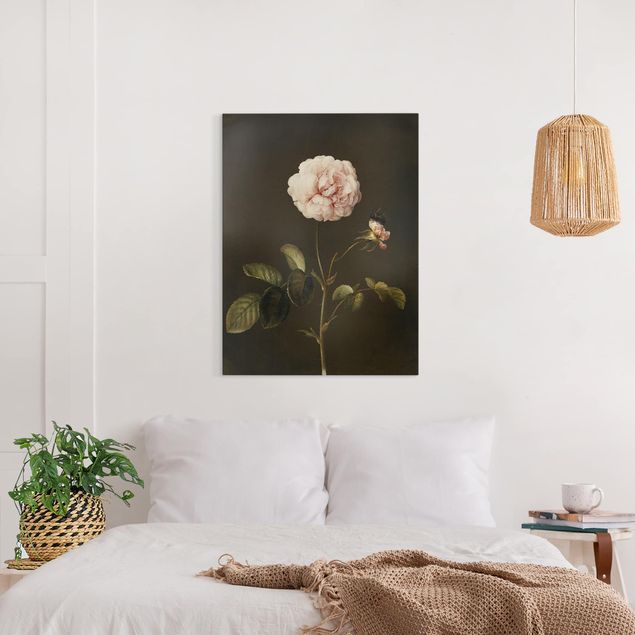 Wandbilder Blumen Barbara Regina Dietzsch - Essig-Rose mit Hummel