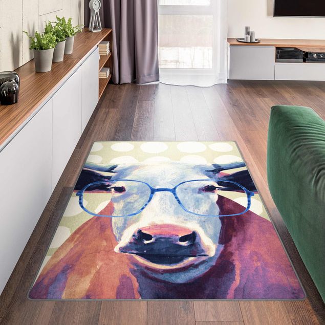 Teppiche groß Bebrillte Tiere - Kuh