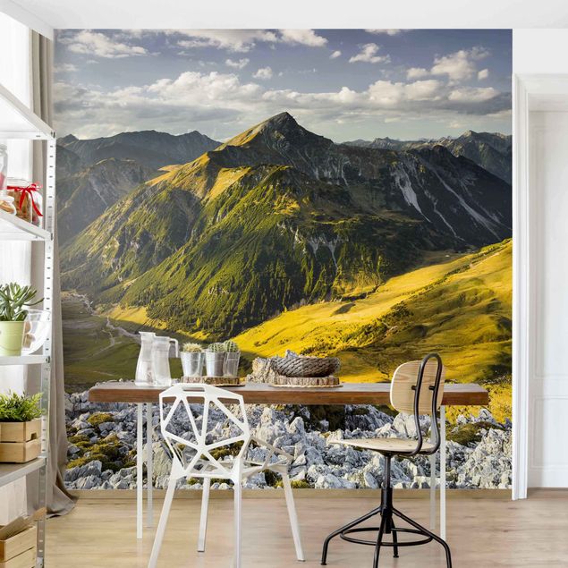 Fototapete Natur Berge und Tal der Lechtaler Alpen in Tirol