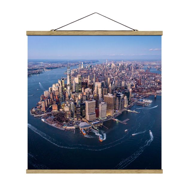Stoffbild mit Posterleisten - Big City Life - Quadrat 1:1