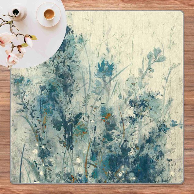 Teppich Blumen Blaue Frühlingswiese I