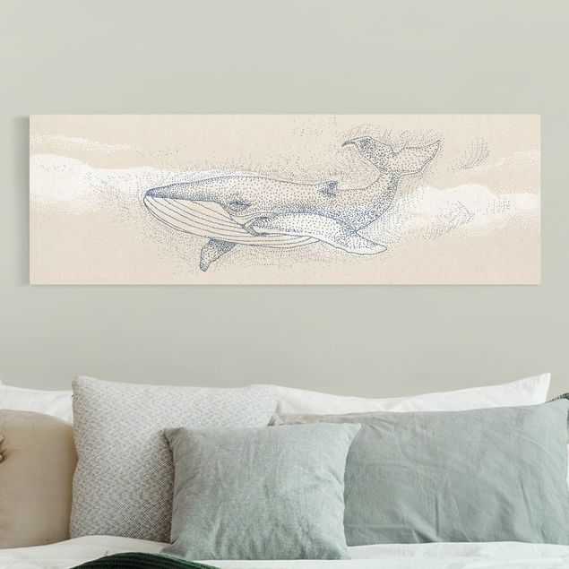 Wandbilder Tiere Blauwal gepunktet